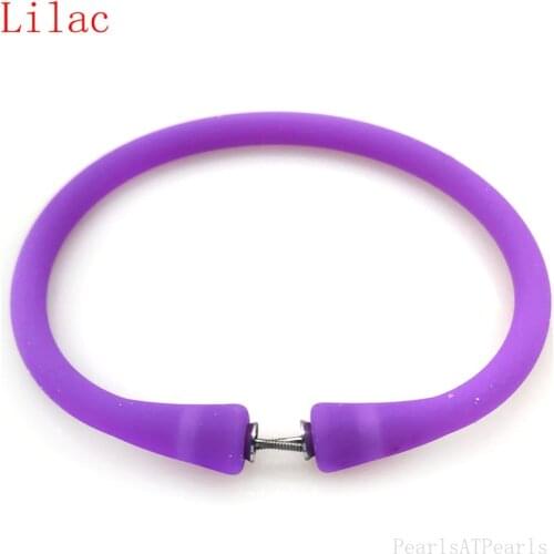 Wholesale 6.5 inches/160mm Lilac Rubber Silicone Band for Custom Bracelet