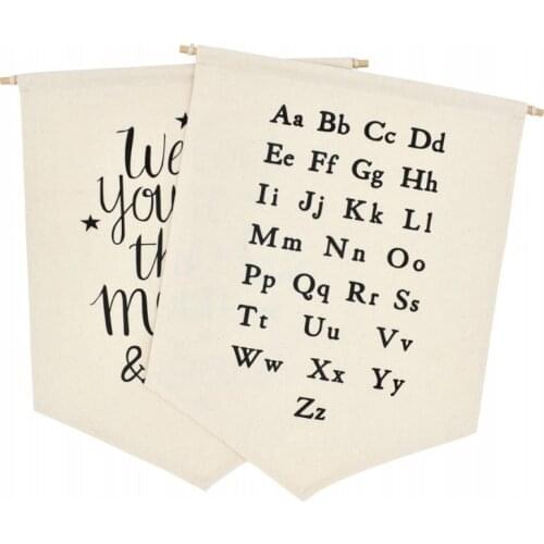 Nordic Hanging Canvas Pennant Kids Room Wall Banner Home Decoration Ornaments