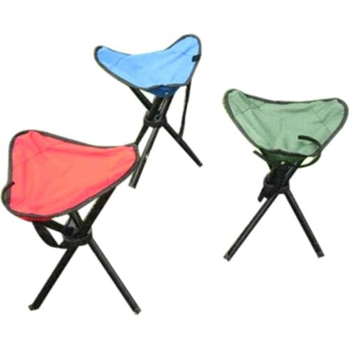 1 PC Camping Rest Folding Stool Portable 3 Legs Chair Tripod Hiking Seat Outdoor Fishing Oxford Cloth Chair Stainless Steel Leg