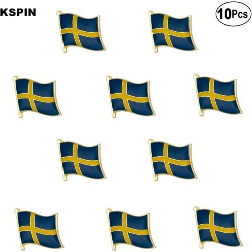 Sweden Flag Lapel Pin Flag badge Brooch Pins Badges 10Pcs a Lot