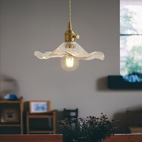 Art Creative LED chandelier Light Glass Brass Nordic Japanese Style For Living Bedroom Restaurant Bedlamp Study Home Decorative