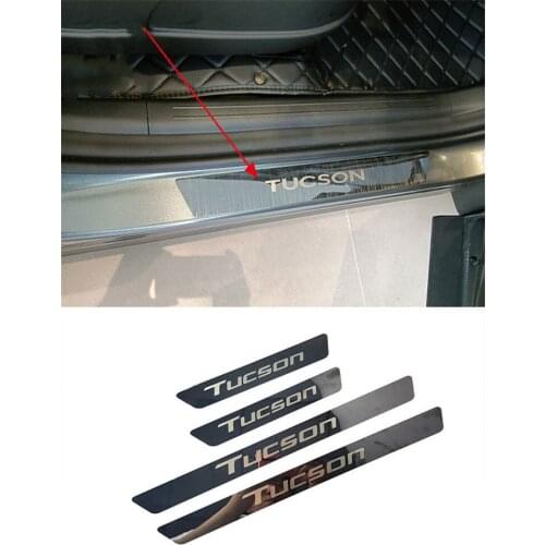 For Hyundai Tucson 2015-2021 stainless steel Ultra-thin car threshold guard plate welcome pedal anti-scratch car accessories
