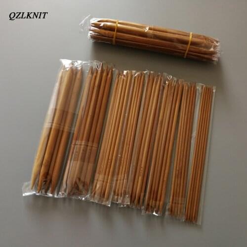 QZLKNIT 15 sizes 20cm Double Pointed Carbonized Bamboo Knitting Needles Sweater Knitting gloves and socks smooth craft needle