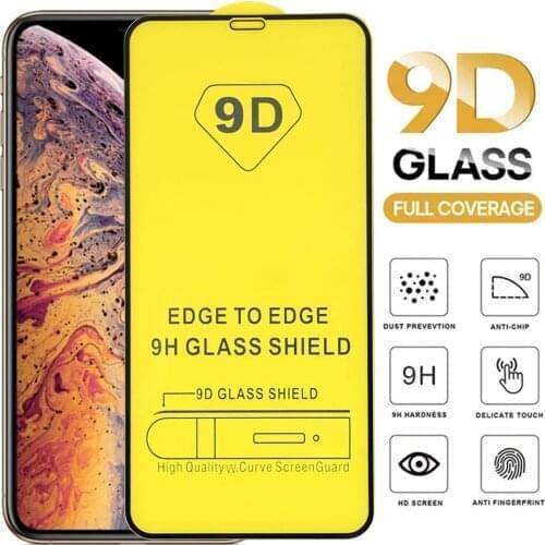 50pcs/lot 9D Full Cover Tempered Glass For iPhone 12 pro max 12 mini Protectiv Glass Explosion-Proof Screen Protector Glass Film