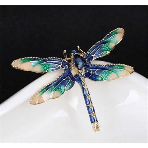 Charm Pin Brooch Dragonfly Women Enamel Rhinestone Novelty Animal Jewelry