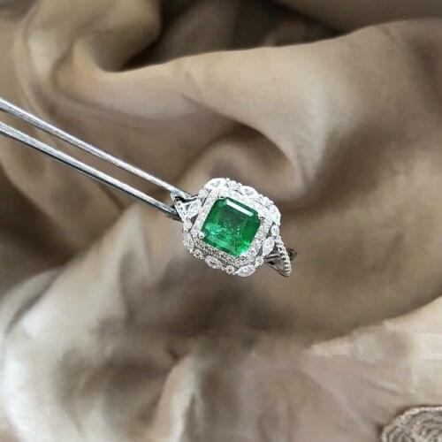 Womans Jewelry Sets 100% 925 Sterling Silver Created Emerald High Quality Rings Accessory Fine Jewelry Engagement Earrings