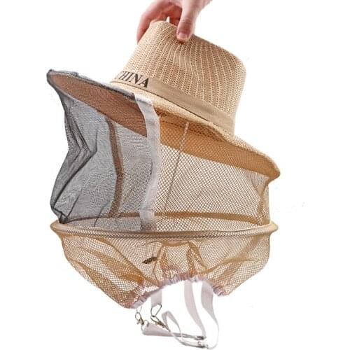 1Pcs Anti Bee Hat Beehive Beekeeping Cowboy Hat Mosquito Bee Insect Net Veil Head Face Protector Equipment