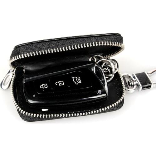 Car Key Signal Blocker Bag Black PU Leather Anti-Theft Pouch Anti-Hacking Case Blocker Faraday Pouch Keyless Fob Blocking