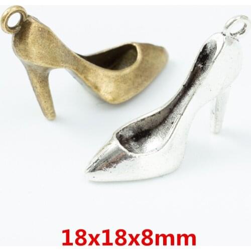 25 pieces of retro metal zinc alloy High heels pendant for DIY handmade jewelry necklace making 6769