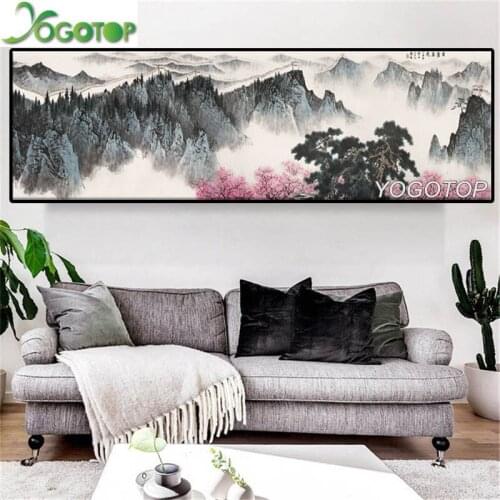5D Full Diamond Painting Chinese Mountain and River painting Picture diamond Mosaic Embroidery Handmade Crafts Home YY1793