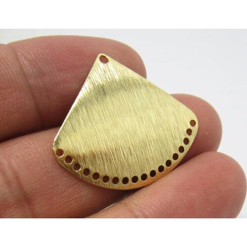 Brass connector Textured earrings charm 29.5x26.7x0.65mm ginkgo leaf brass pendant -6pcs R1327