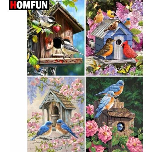 HOMFUN Full Square/Round Drill 5D DIY Diamond Painting "Animal bird landscape" Embroidery Cross Stitch 5D Home Decor Gift