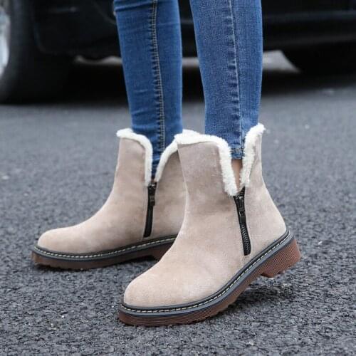 Ankle Boots Women Shoes Warm Plush Winter Shoes Woman Zipper Platform Female Snow Boot Winter Outdoor