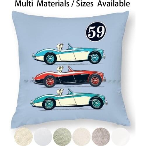 The Summer Of 1959 The Birth Of The Ah 3000 Pillow Case Throw Pillow Cover Cotton Linen Flax 59 Club Austin Healey 3000 Austin