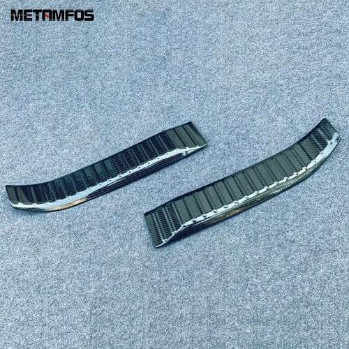 For Toyota Yaris Cross hybrid 2020 2021 Inner Rear Bumper Foot Plate Tailgate Door Sill Scuff Guard Plate Sticker Accessories