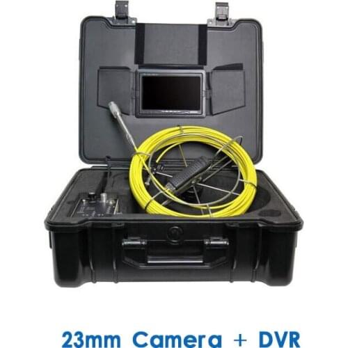 WOPSON Drain Pipe Inspection Endoscope System WIth 23mm Camera Head DVR Black ABS Suitcase 7" Monitor 20/30M Cable