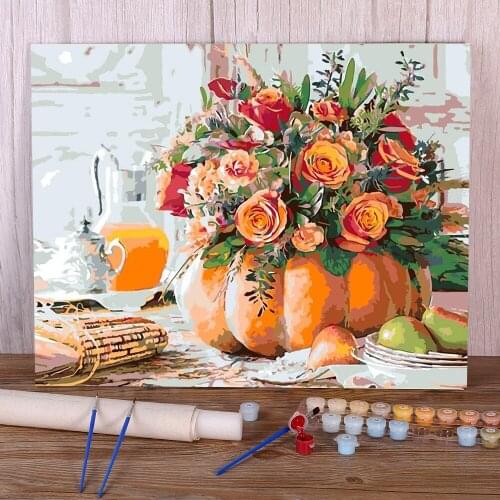 Fruit Paint By Numbers Complete Kit Acrylic Paints 50*70 Paiting By Numbers Wall Decoration For Adults Wholesale