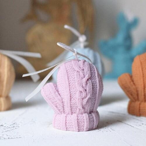 Simulate Wool Roll Wool Gloves Candle Silicone Moulds for Candle Making Christmas Home Decor DIY Candle Table Decoration