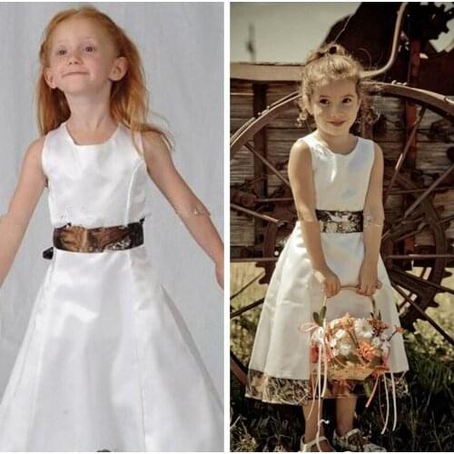 Realtree Camouflage Flower Girls Dresses 2019 Party Camo Custom Made Communion Toddler Flower Girl Dress