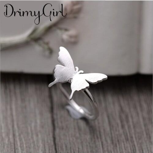 Personality Simple Big Butterfly Open Ring Geometric Finger Rings For Women Gothic Punk Jewelry Gifts 2021