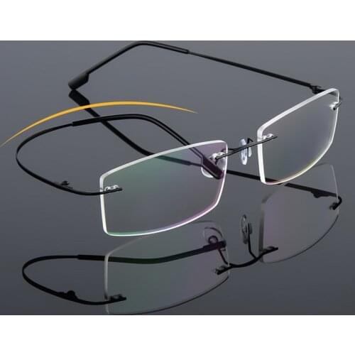Mens titanium rimless Reading Glasses ultra-light women alloy Rimless reading eyeglasses Presbyopic glasses +1.00 to +6.00