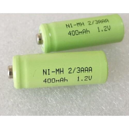 US 400mah 1.2V 2/3AAA ni-mh rechargeable battery 2/3 AAA nimh cell with NO soldering tabs pins for LED solar light