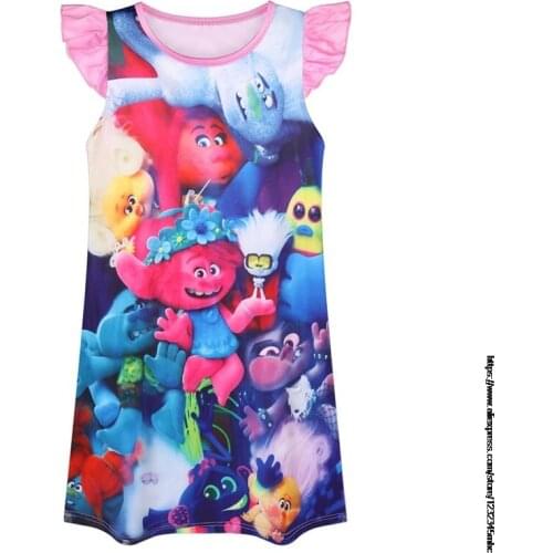 Disney Princess Little Magical monster Girls Nightgown Kids Girls Pajamas Night Dress Summer Kids Sleeping Nightdress For Girls