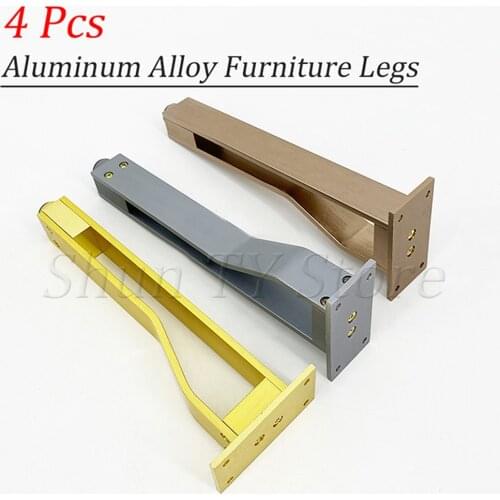 4 Pcs 250mm Modern Aluminum Alloy Furniture Leg Replacement Legs For Bathroom Cabinet Legs Sofa TV Stand Furniture Hardware Feet