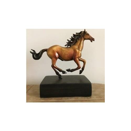 Limited Edition -best gift # 2019TOP office home business art Collection #Lucky Gold Running horse bronze Sculpture decor ART