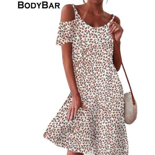 Sling Floral Women Dress Summer 2021 Printing Dresses Off-shoulder Short Sleeve Mini Dress Femme Oversized Princess Dress Robes
