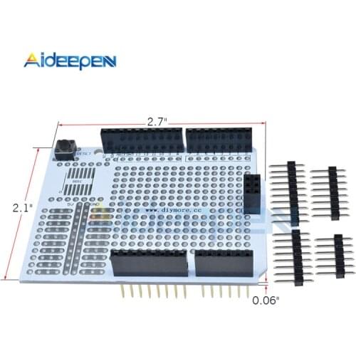 Prototype PCB Expansion Board Shield PCB Breadboard 2mm 2.54mm Pitch With Pins DIY Kit For Arduino ATMEGA328P UNO R3
