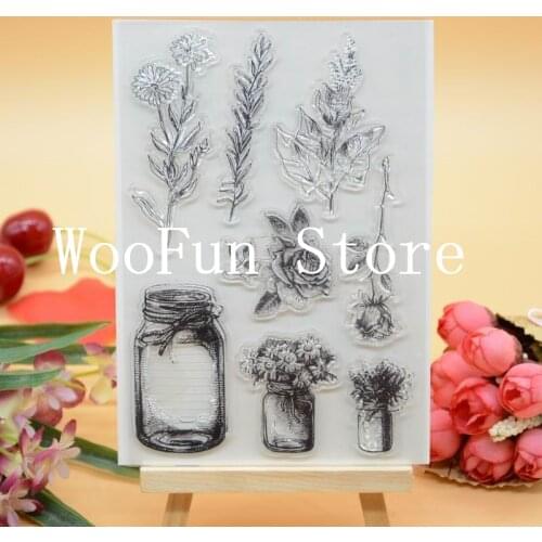 Leaves Bottle Clear Stamp Rubber Clear Stamp for Card Making Decoration and Scrampbooking