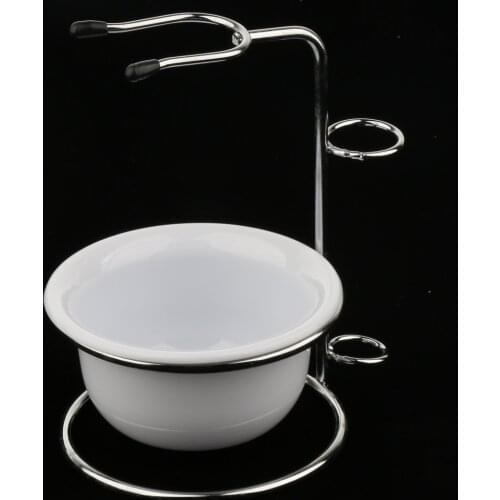 Deluxe Mens Shaving Stand Holder with Plastic Soap Bowl /Mug for Salon Barber or Home USe, Save Space, Useful