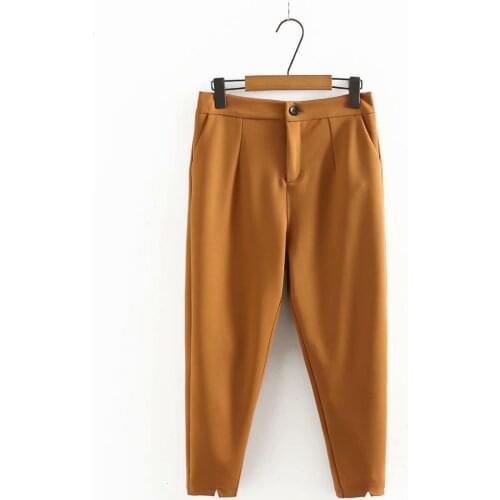 Oversize pants 2021 autumn winter high waist harem pants Casual black Brown loose trousers women 4XL