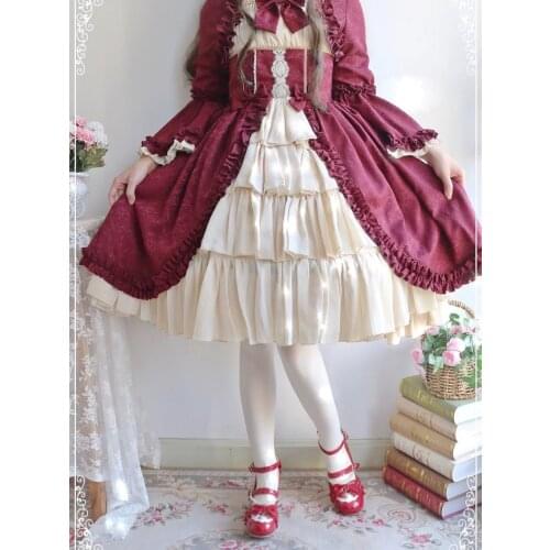 Medieval Retro Gothiced Court Dress Lady Lolita Cosplay Dress Tight Waist Bowknot Women Elegant Party Event Costume