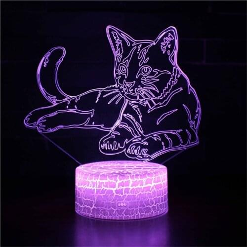 Animal 3D Night Light Sleeping Light for Kids Boys Table Desk Lamp with Touch Switch Remote Control 16 Colors for Gifts Birthday