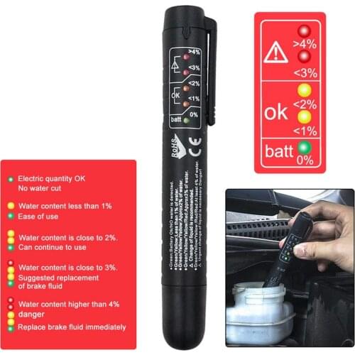 1pc Brake Fluid Brake Oil Testing Pen Brake Fluid Tester Check Brake Fluid Liquid LED Display Testing Mositure Car Accessories