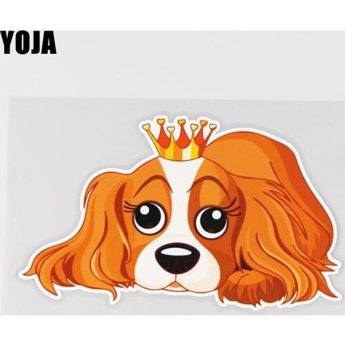 YOJA 18X10.7CM Beautiful Animals Crowned Dogs Car Sticker Vinyl Decal Funny Creative Cartoon 19A-0129