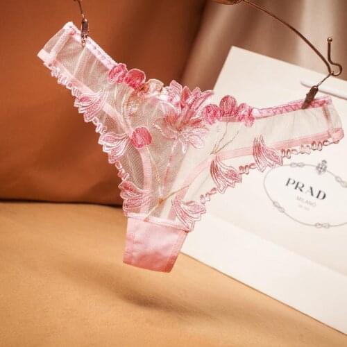 Woman Lace Panties Hollow Out Sexy Underwear Low Waist Lace Floral Brief