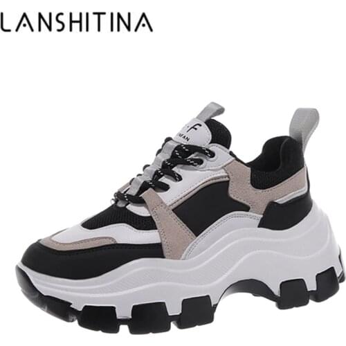 2020 Winter Platform Sneakers Women Spring 8CM Thick Bottom Dad Shoes Height Increased Casual Shoes Breathing Warm Leisure Shoes