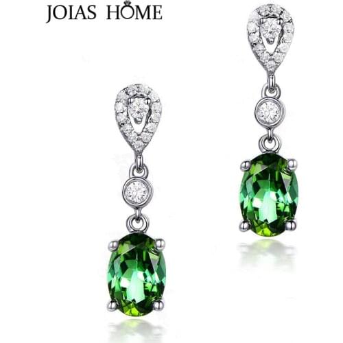 JoiasHomeclassic 925 Sterling Silver Earrings for Women Jewelry Emerald Gemstone Retro Style Fashion Engagement Gifts Wholesale