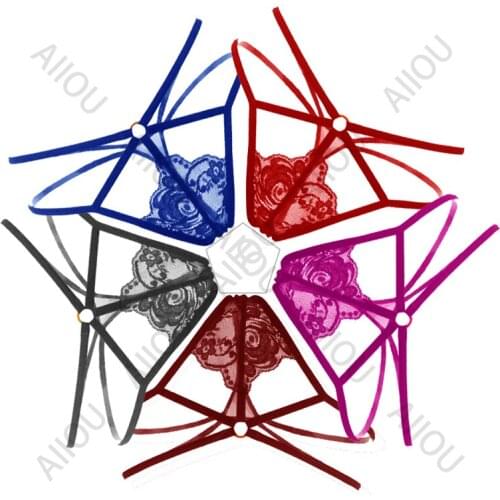Women Sexy Underwear Mesh Lace Panties T-Back G-String and Thongs Low-Waist Briefs Transparent Exotic Temptation Lingerie
