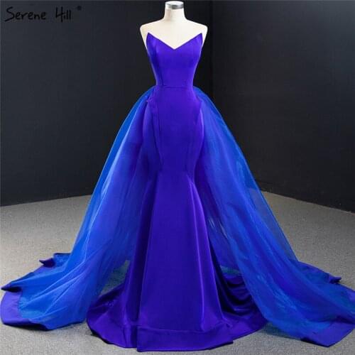 Mermaid Off Shoulder Sexy Evening Dresses 2020 Royal Blue High-Quality Sleeveless Simple Formal Dress Serene Hill BHM67117