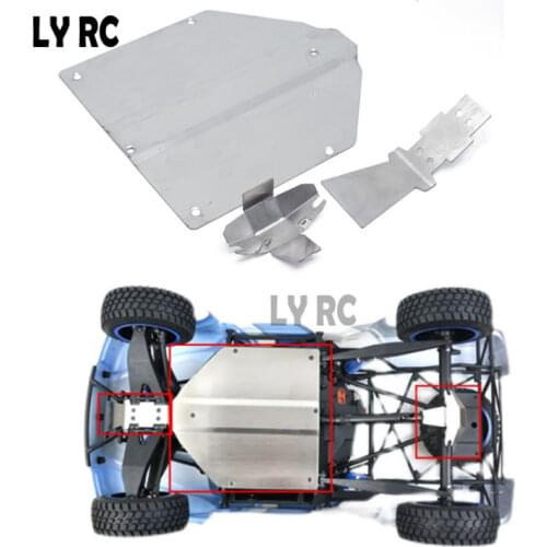 1 Set Stainless Steel Anti-collision Guard Plate Chassis Armor for LOSI 1/10 BAJA REY V2 RC Car Accessories