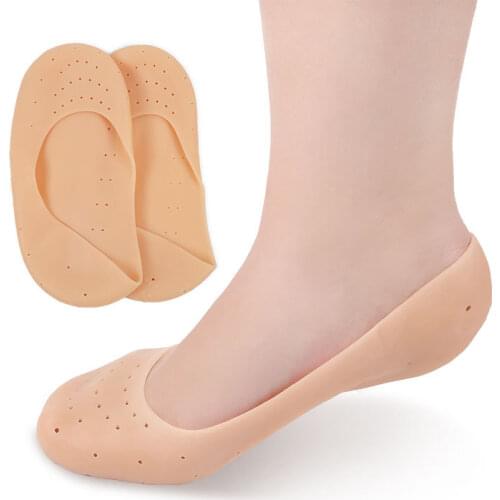 1 Pair Silicone Moisturizing Socks Heels Protector Anti Crack Foot SPA Socks Insole Breathable Full Length Socks Foot Care Tools
