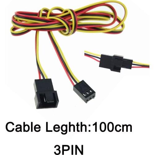 10pcs LED Strip Connector 3pin Connector Wire Cable Male to 3pin Female Extension Cable black red yellow 100cm Length