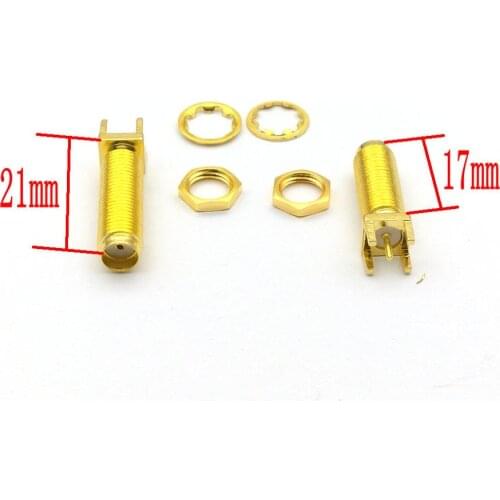 100Pcs SMA female Panel Mount PCB Straight 17mm 21mm Solder RF Coax ADAPTER