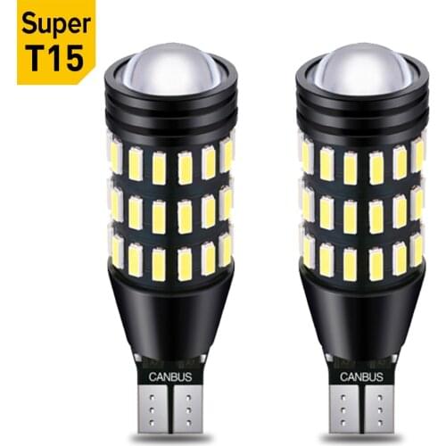 2x T15 W16W Canbus LED Bulb T16 921 912 906 Led Erroe Free Light Bulb Car Reverse Light Auto Backup Bulbs 51SMD 4014 White 6000k