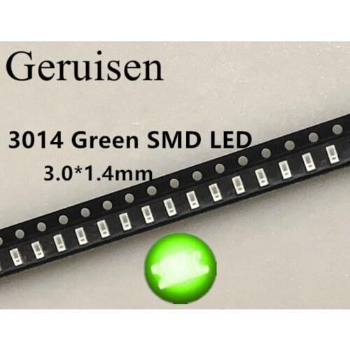 4000PCS/Smart Electronics Super Bright 3014 Green Lighting SMD Led Diode 520-525NM 3V