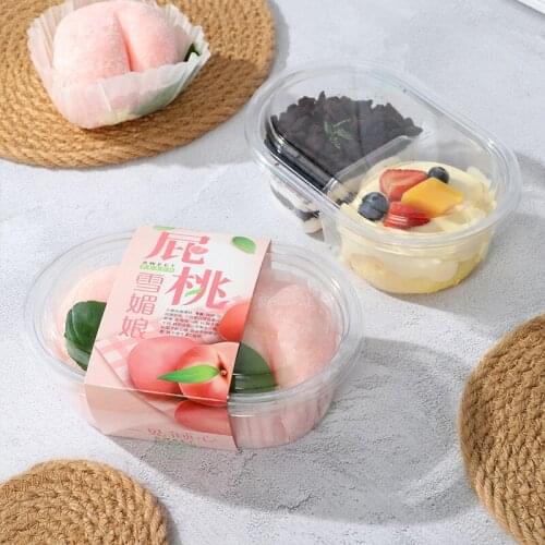 50pcs Net red melaleuca cake box fruit ice cream pudding dessert packaging box 700ml plastic boxes diy party favors cup with lid